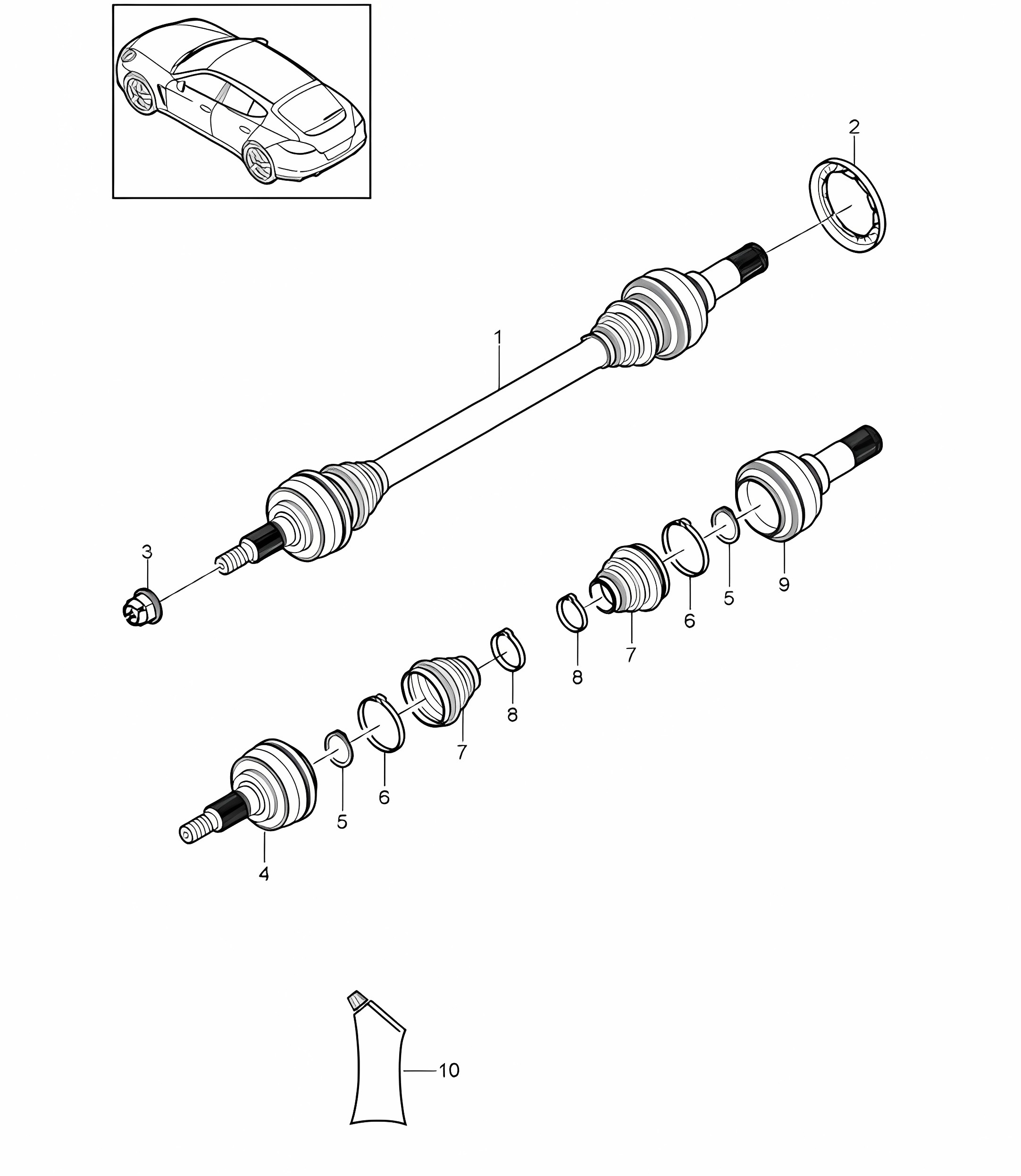 Drive shaft  (PR:221) Panamera 970 (G1) 2014>>