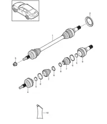Drive shaft  (PR:221) Panamera 970 (G1) 2014>>