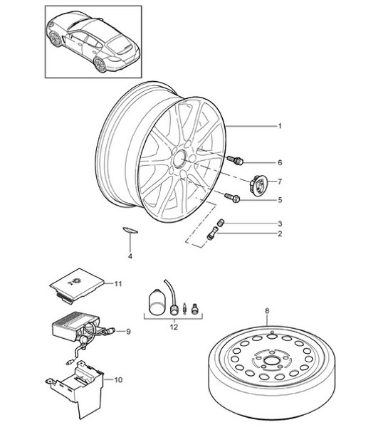 Diagram 601-000 Porsche Macan (95B) MK1 (2014-2018) Wheels, Brakes