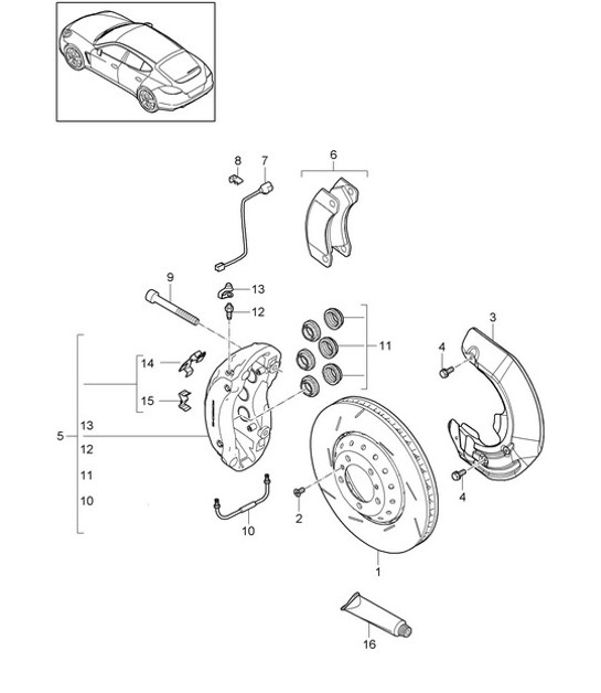 Diagram 602-012 Porsche Macan (95B) MK1 (2014-2018) Wheels, Brakes