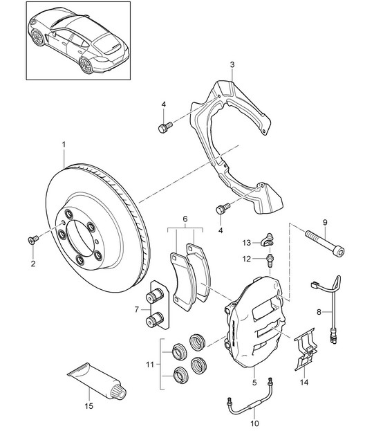 Disc brake / Rear axle (Model: 4870) Panamera 970 (G1) 4.8L  TURBO / TURBO S >>2013