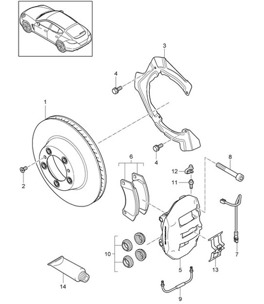 Diagram 603-010 Porsche 996 (911) (1997-2005) Wheels, Brakes