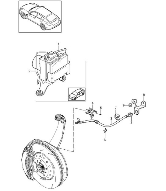 Diagram 604-010 Porsche 997 (911) MK1 2005-2008 Wheels, Brakes