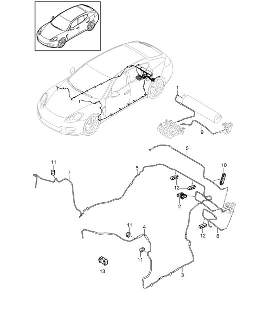 Adaptive suspension / Lines (PR:350,351, 354,355) Panamera 970 (G1) 2010-16