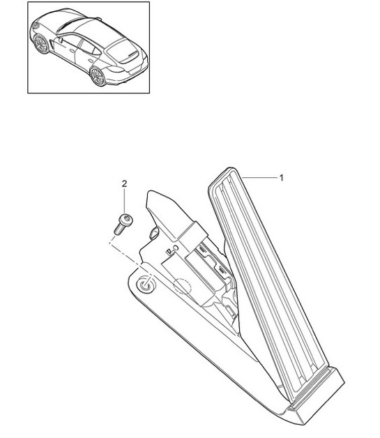 Diagram 702-015 Porsche 997 (911) MK1 2005-2008 Hand Lever System, Pedal Cluster 