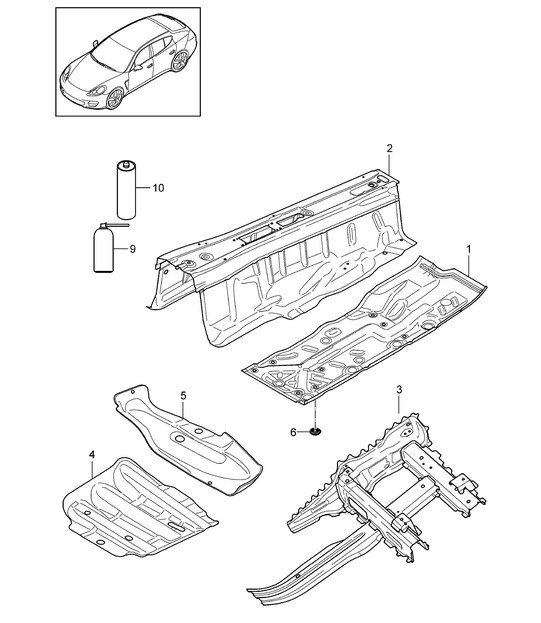 Floor Panamera 970 (G1) 2010-16