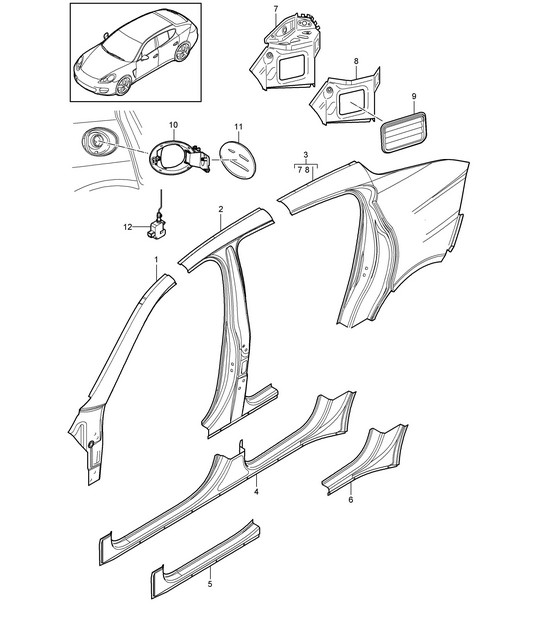 Side part - OUTER - Panamera 970 (G1) 2010-16