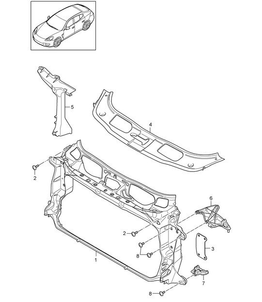 Carrier / Radiator / 2nd GENERATION (PR:0E1,0E2) Panamera 970 (G1) 2014>>