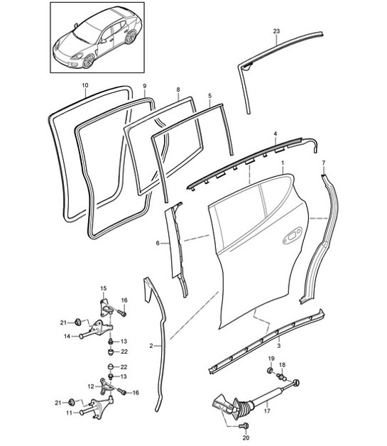 Diagram 804-010 Porsche Panamera 970 MK1 (2009-2013) Body