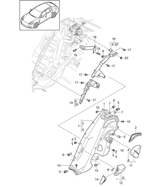 Diagram 807-030 Porsche Macan (95B) MK1 (2014-2018) Body