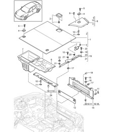 Linings / Luggage compartment - LOWER - Panamera 970 (G1) 2010-16
