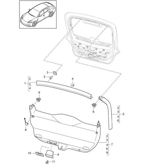 Diagram 807-050 Porsche Macan (95B) MK1 (2014-2018) Body