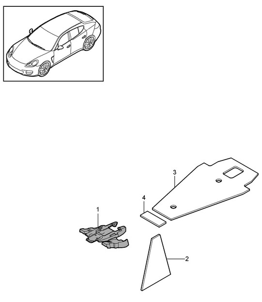 Sound absorber / Passenger compartment - REAR - Panamera 970 (G1) 2010-16