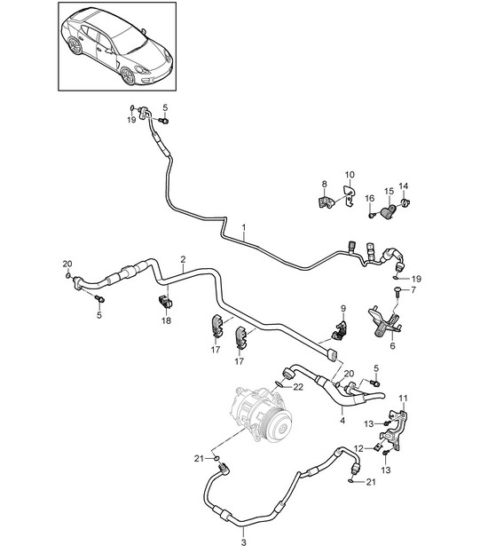 Refrigerant circuit / Diesel  Panamera 970 (G1) 3.0L Diesel 2012-16