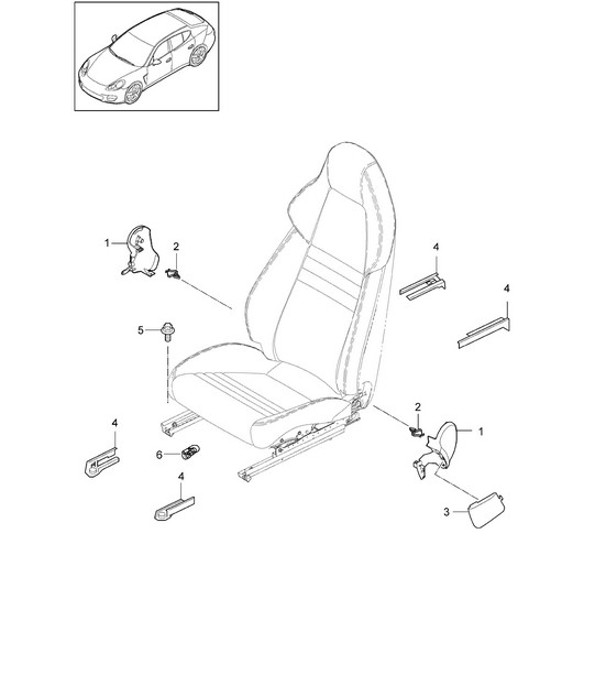 Front seat / sports seat (complete) Panamera 970 (G1) 2010-16