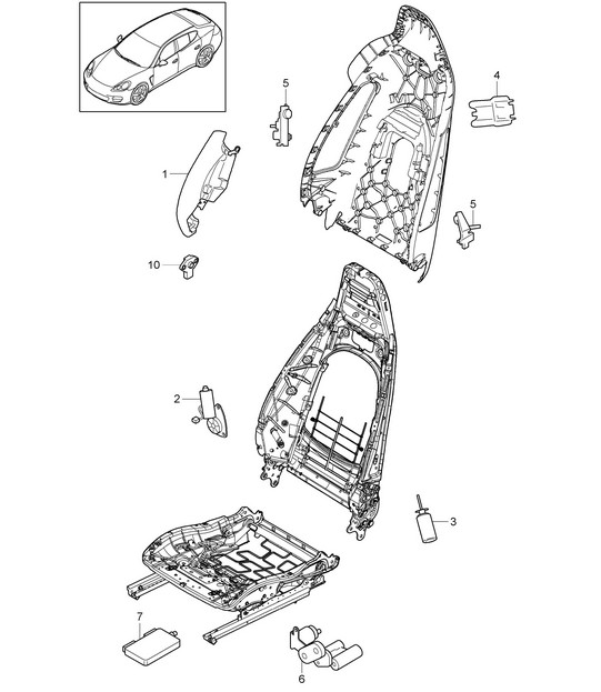 Electrical components / Front seat Panamera 970 (G1) 2010-16