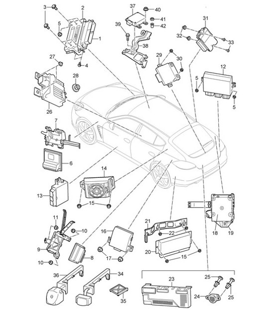 Diagram 901-003 Porsche Boxster 718 (982) 2017>> Electrical equipment