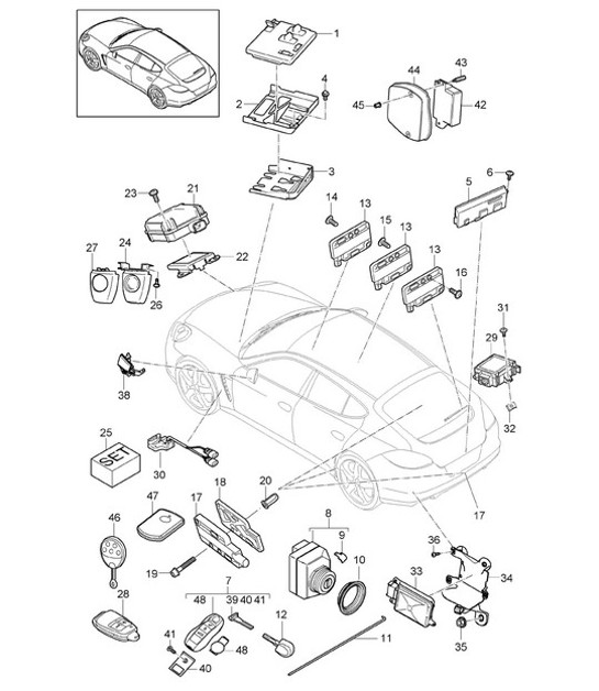 Diagram 901-004 Porsche 992 (911) MK1 2019-2024 Electrical equipment
