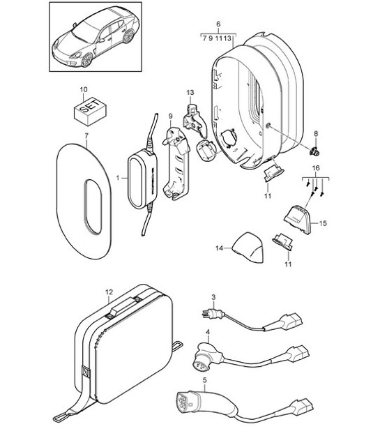 Diagram 901-050 Porsche 997 (911) MK1 2005-2008 Electrical equipment