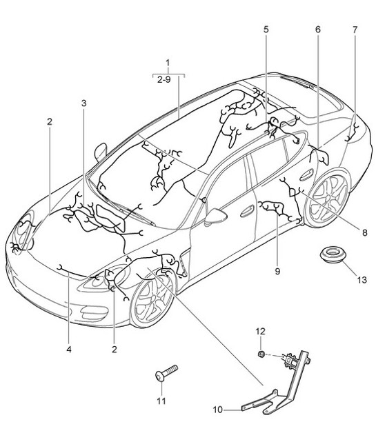 Diagram 902-010 Porsche Cayman 987C / 981C (2005-2016) Electrical equipment