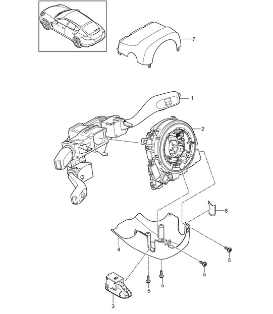 Steering column switch Panamera 970 (G1) 2010-16