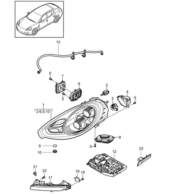 Diagram 905-003 Porsche 911 & 912 (1965-1989) Electrical equipment