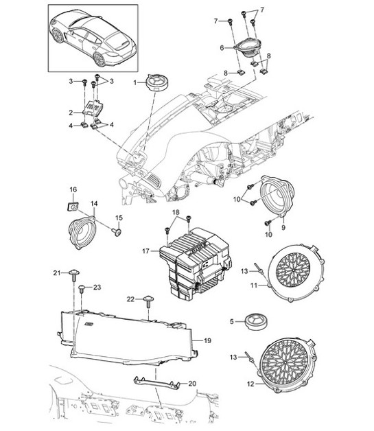 Diagram 911-005 Porsche Macan (95B) MK1 (2014-2018) Electrical equipment