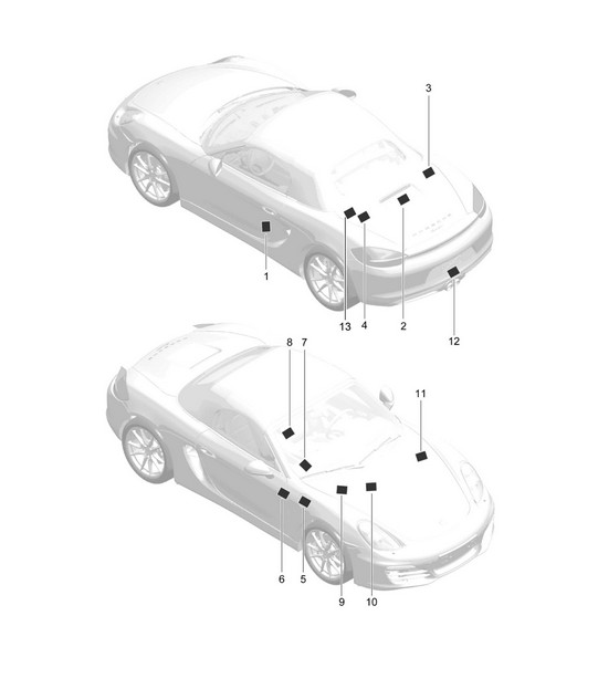 Signs/notices 981 Boxster / Boxster S 2012-16