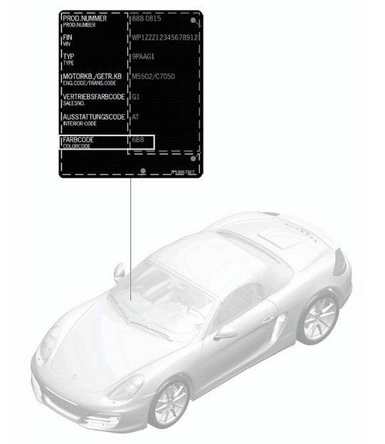 Paint touch-up applicator / Paints 981 Boxster / Boxster S 2012-16