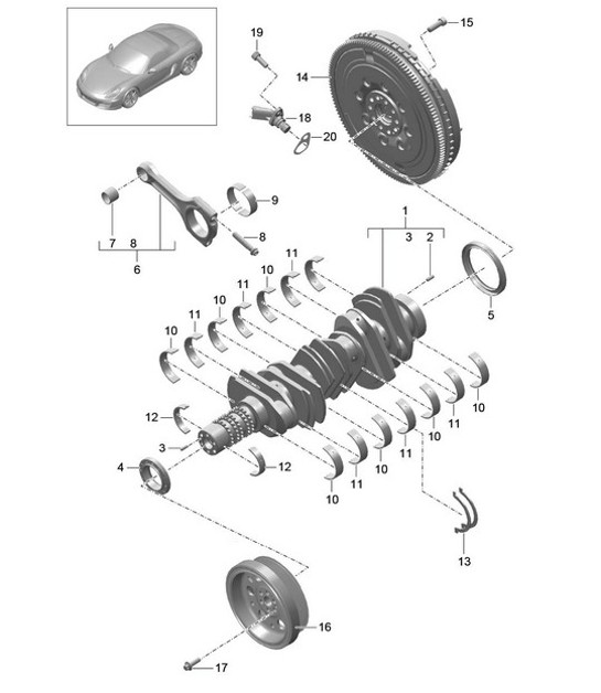 Diagram 102-000 Porsche Macan (95B) MK1 (2014-2018) Engine