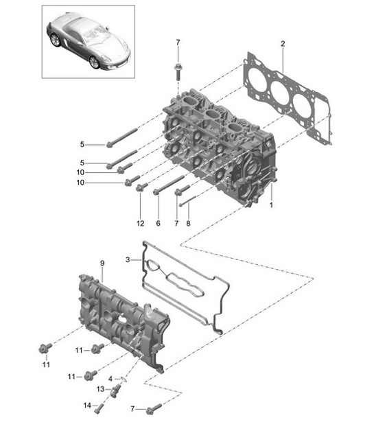 Diagram 103-000 Porsche Cayman 718C (982C) 2017>> Engine