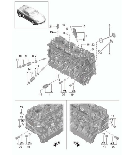 Diagram 103-005 Porsche Boxster 981 2.7L 2012-16 Moteur
