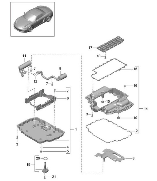 Diagram 104-002 Porsche Macan (95B) MK1 (2014-2018) Engine