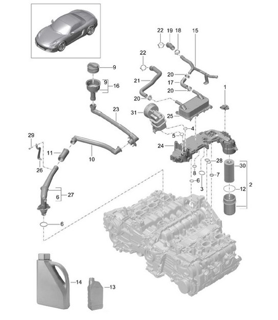 Diagram 104-005 Porsche 924 (1977-1988) Engine