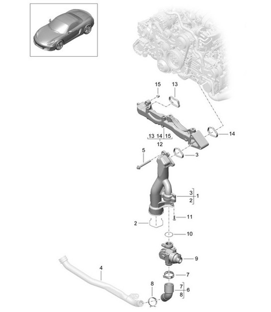 Diagram 105-003 Porsche Macan (95B) MK1 (2014-2018) Engine