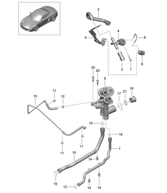 Diagram 105-005 Porsche 991 Carrera C2S 3.8L（400马力） 引擎