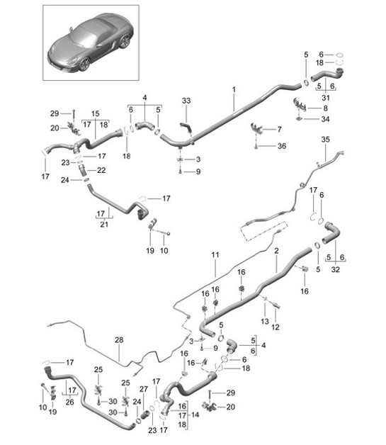Diagram 105-010 Porsche Macan (95B) MK1 (2014-2018) Engine