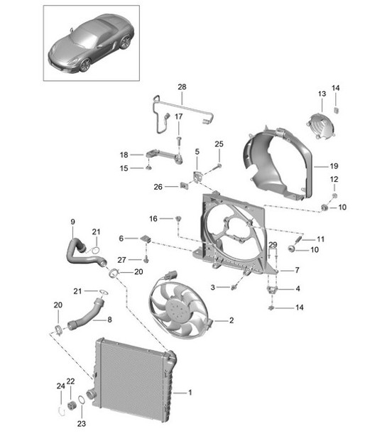 Diagram 105-015 Porsche Cayman 718C (982C) 2017>> Engine