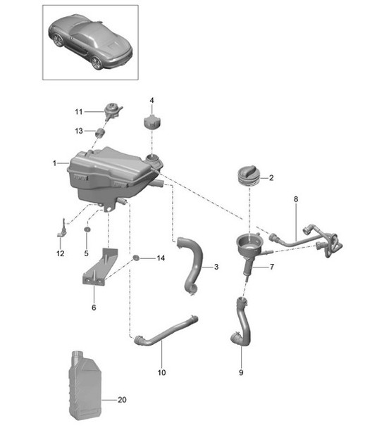 Diagram 105-020 Porsche Macan (95B) MK1 (2014-2018) Engine