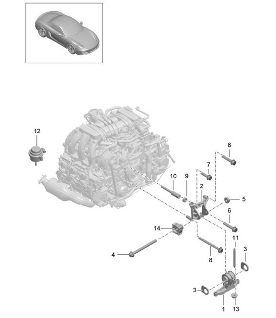 Diagram 109-000 Porsche 卡宴 S/GTS 4.8L 2007>> 引擎