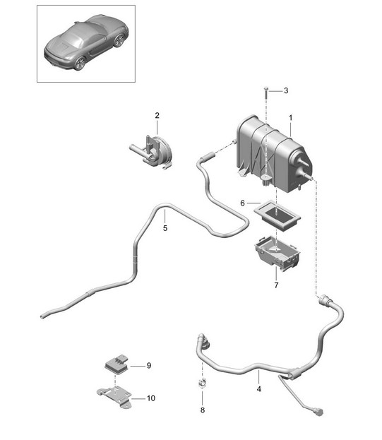 Activated charcoal container 981 Boxster / Boxster S 2012-16