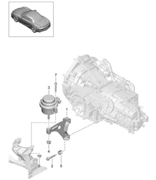 Diagram 306-000 Porsche Boxster 986/987/981 (1997-2016) Übertragung