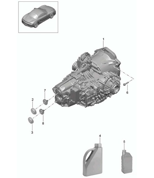 - PDK - Gearbox / Replacement transmission (Model: CG205,CG225) 981 Boxster / Boxster S 2012-16