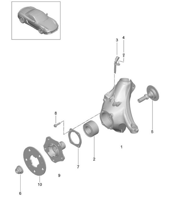 Diagram 401-005 Porsche Cayman 987C / 981C (2005-2016) Front Axle, Steering 