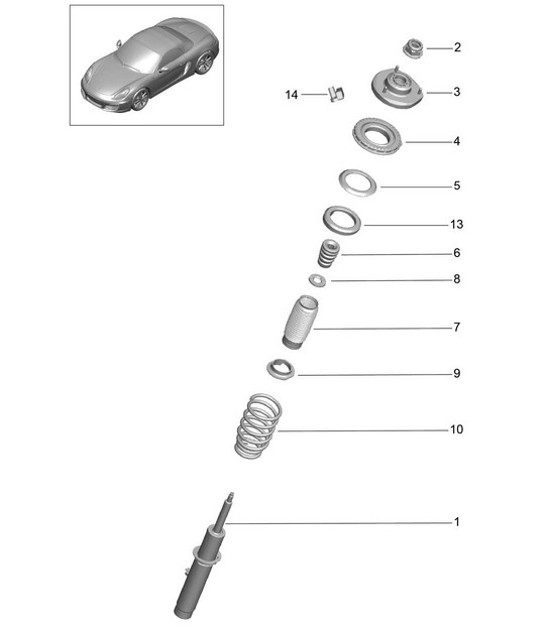 Diagram 402-000 Porsche Macan (95B) MK1 (2014-2018) Front Axle, Steering 