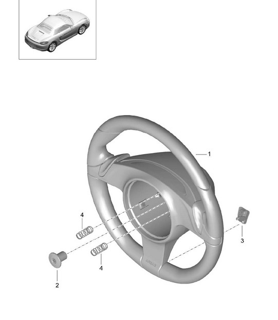 Steering wheels - PR:250, PDK transmission - 981 Boxster / Boxster S 2012-16