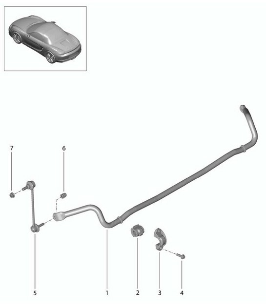 Diagram 501-003 Porsche Boxster 986/987/981 (1997-2016) Hinterachse