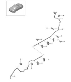 Vacuum line / Brake servo -  front / center / rear - 981 Boxster / Boxster S 2012-16