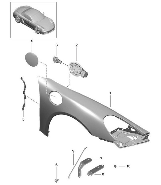 Diagram 801-040 Porsche Boxster 986 2.7L 2003-04 Body
