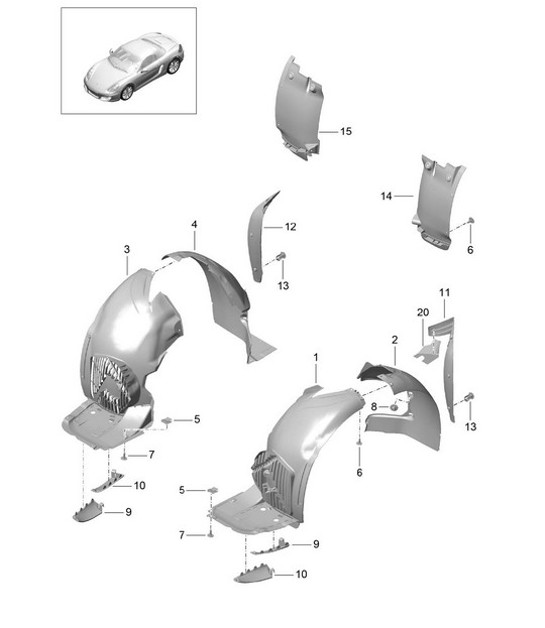 Diagram 801-075 Porsche 997 (911) MK1 2005-2008 Body